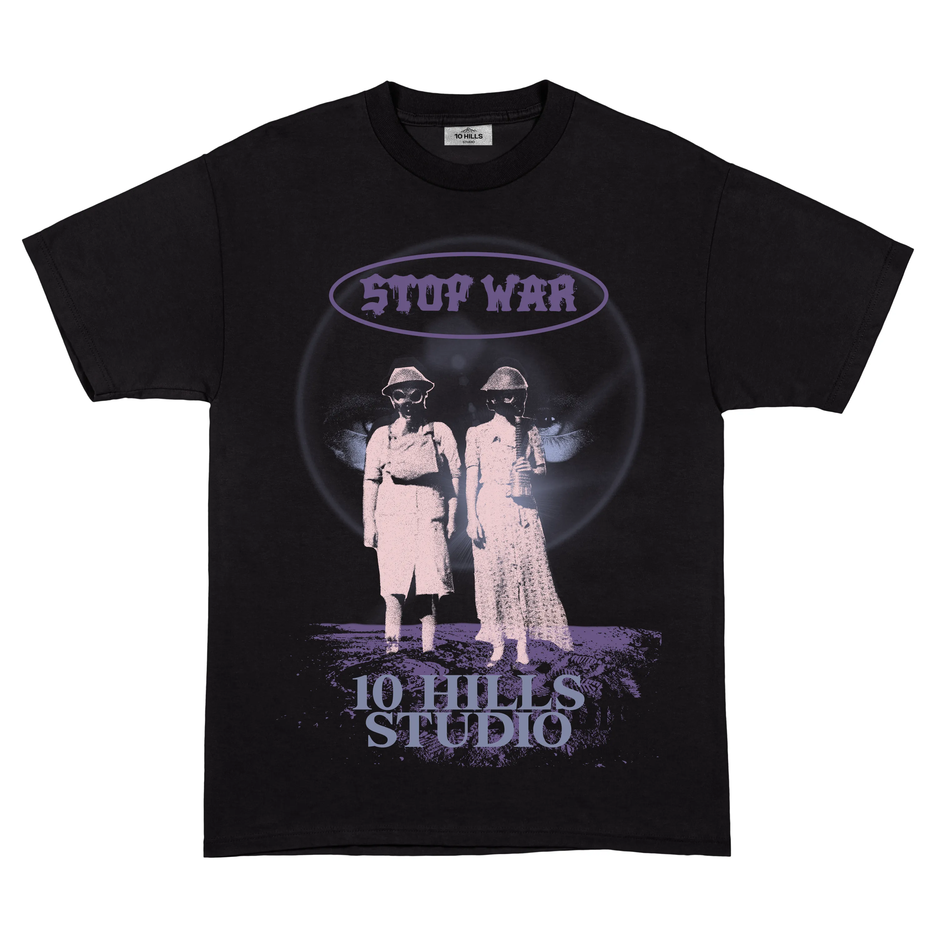 10 Hills Studio Unisex 'Stop War' Black Boxy T-shirt