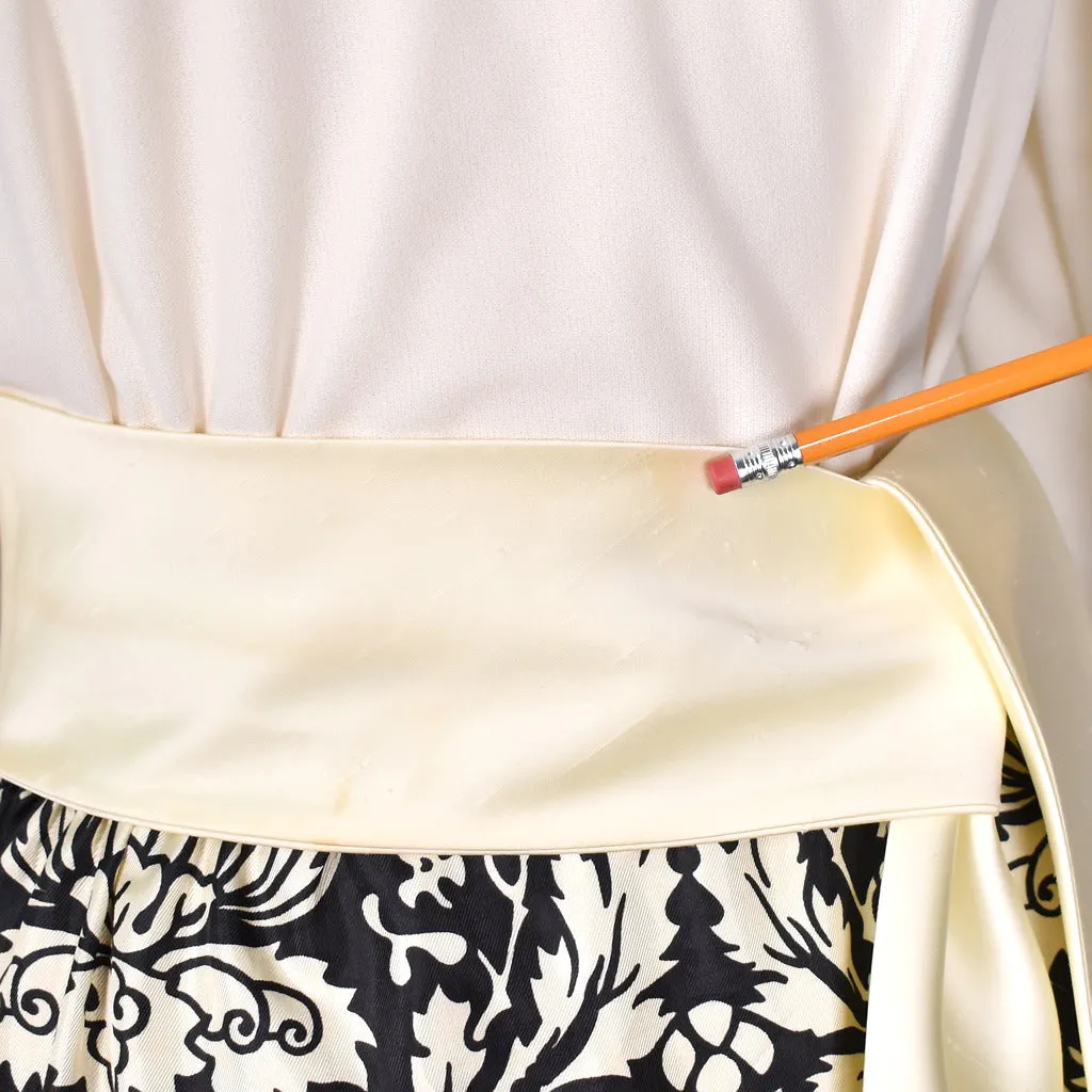 1960s Cream & Black Maxi Skirt