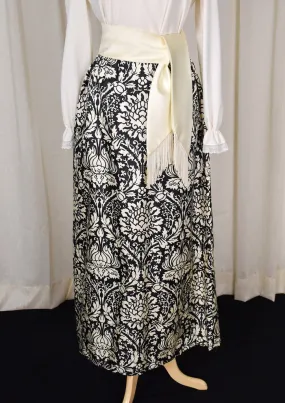 1960s Cream & Black Maxi Skirt