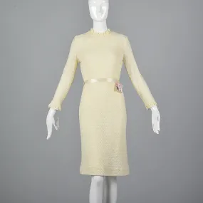 1960s Deadstock Cream Sweater Dress
