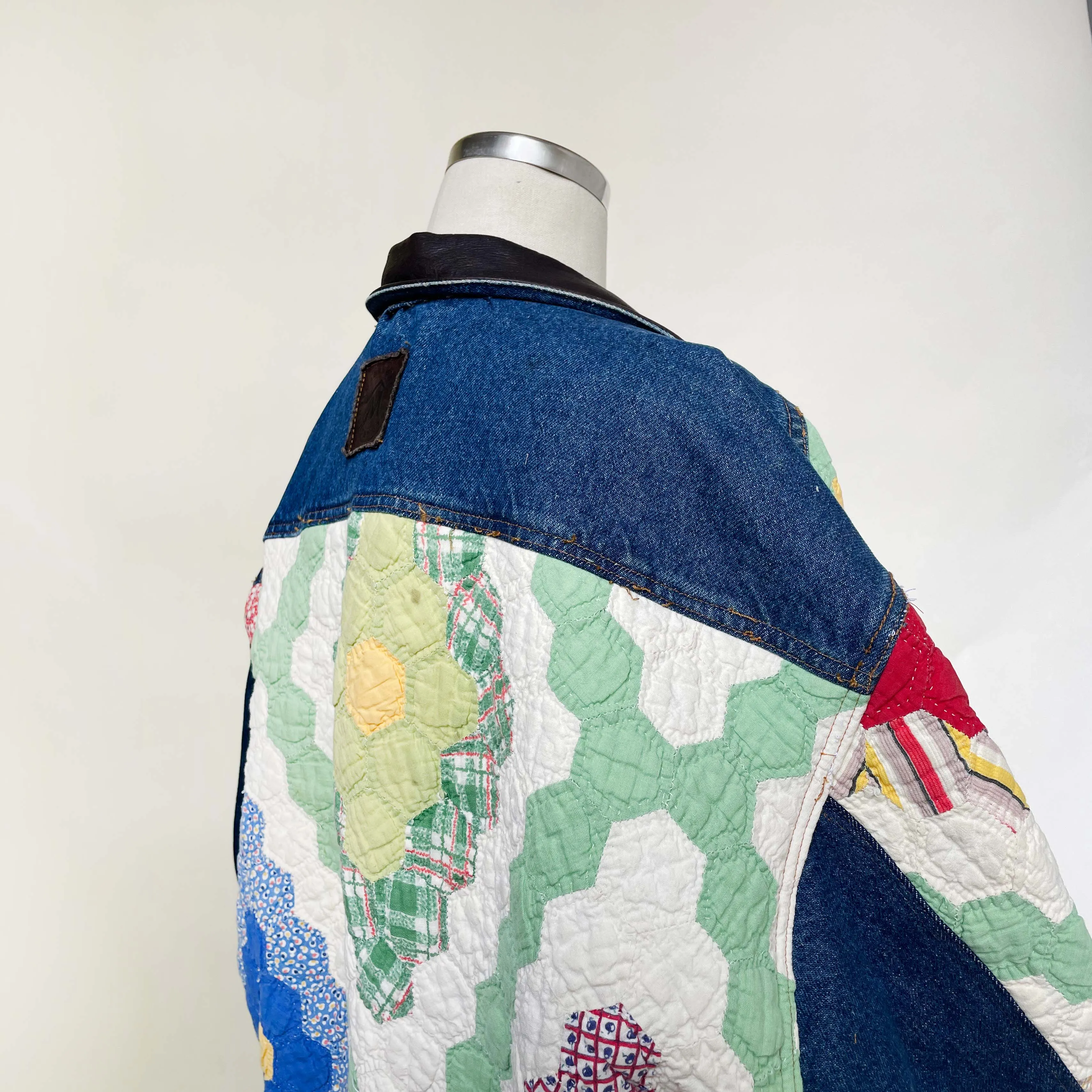 70's Quilted Patchwork Denim Jacket