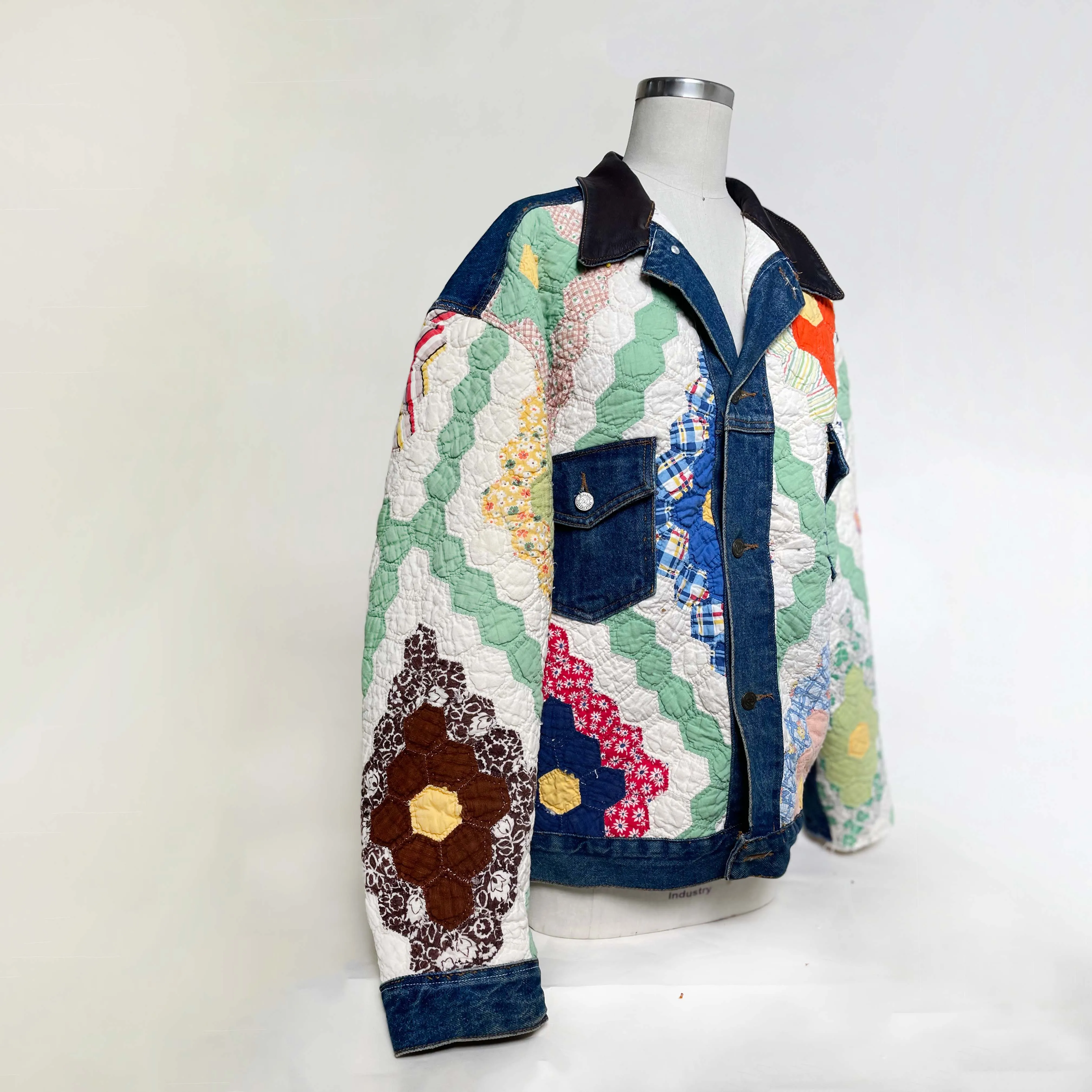 70's Quilted Patchwork Denim Jacket