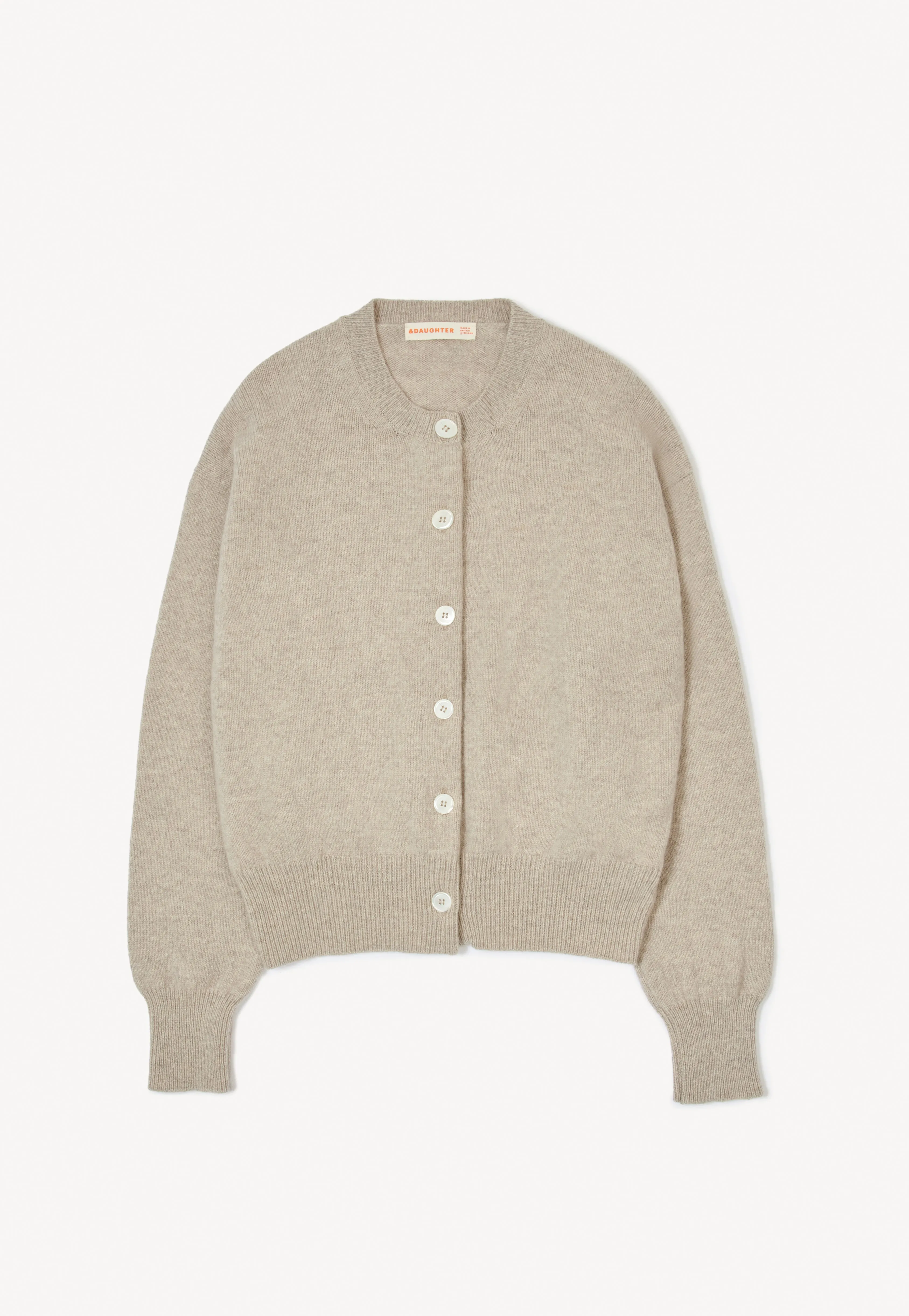 Ada Crewneck Cardigan in Oat