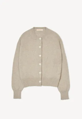 Ada Crewneck Cardigan in Oat