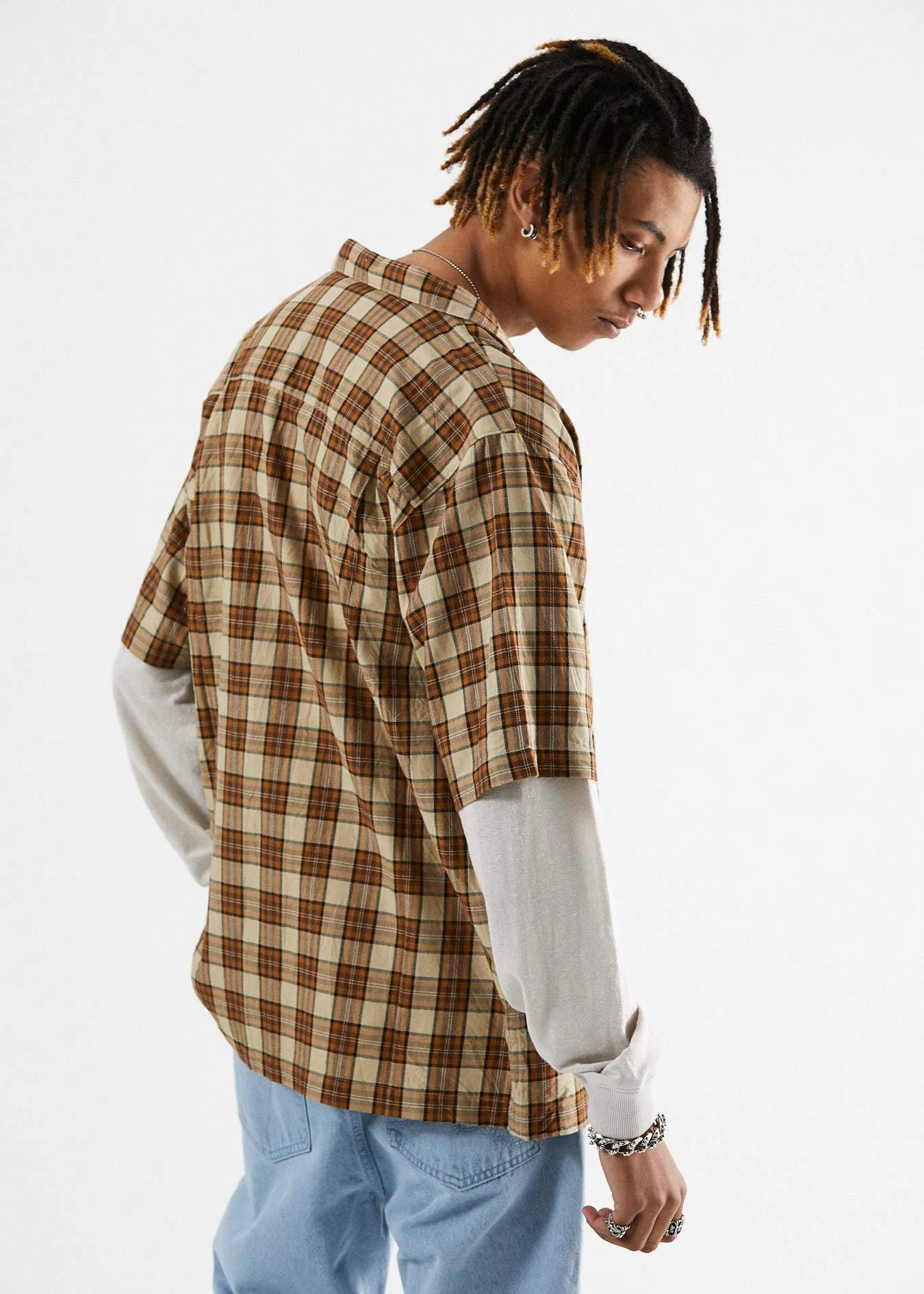 Afends Mens Nelson - Cuban Short Sleeve Shirt - Dirty Beige