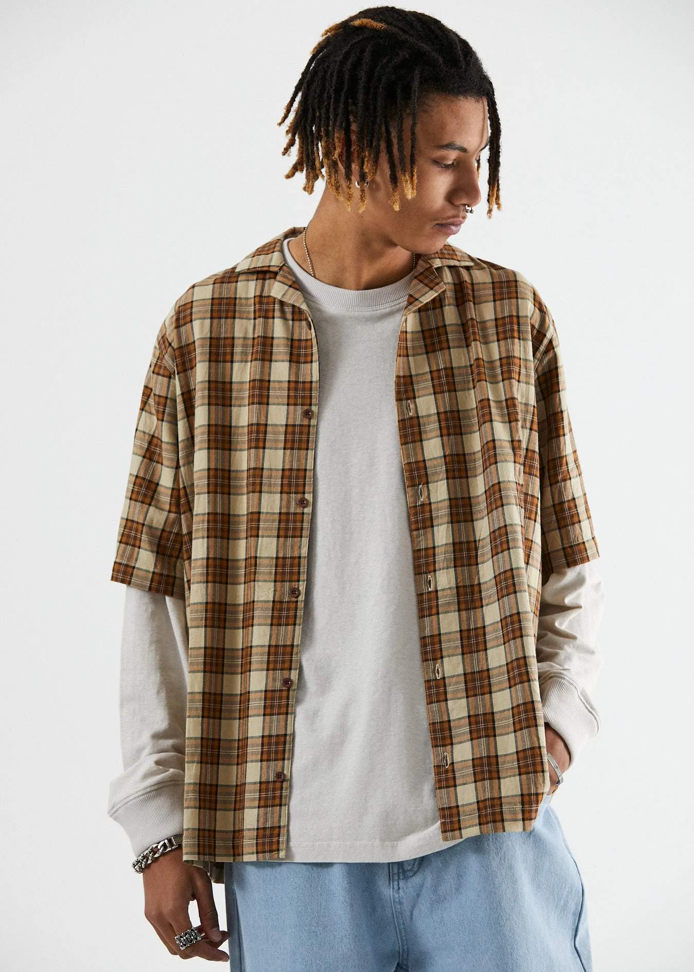 Afends Mens Nelson - Cuban Short Sleeve Shirt - Dirty Beige