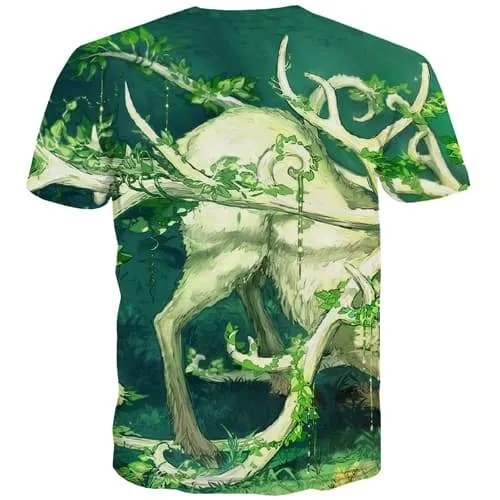 Animal T shirts Men Deer Tshirt Printed Hip Hop Tshirt Anime Plant T shirts Funny Harajuku Tshirts Cool Short Sleeve Hip hop