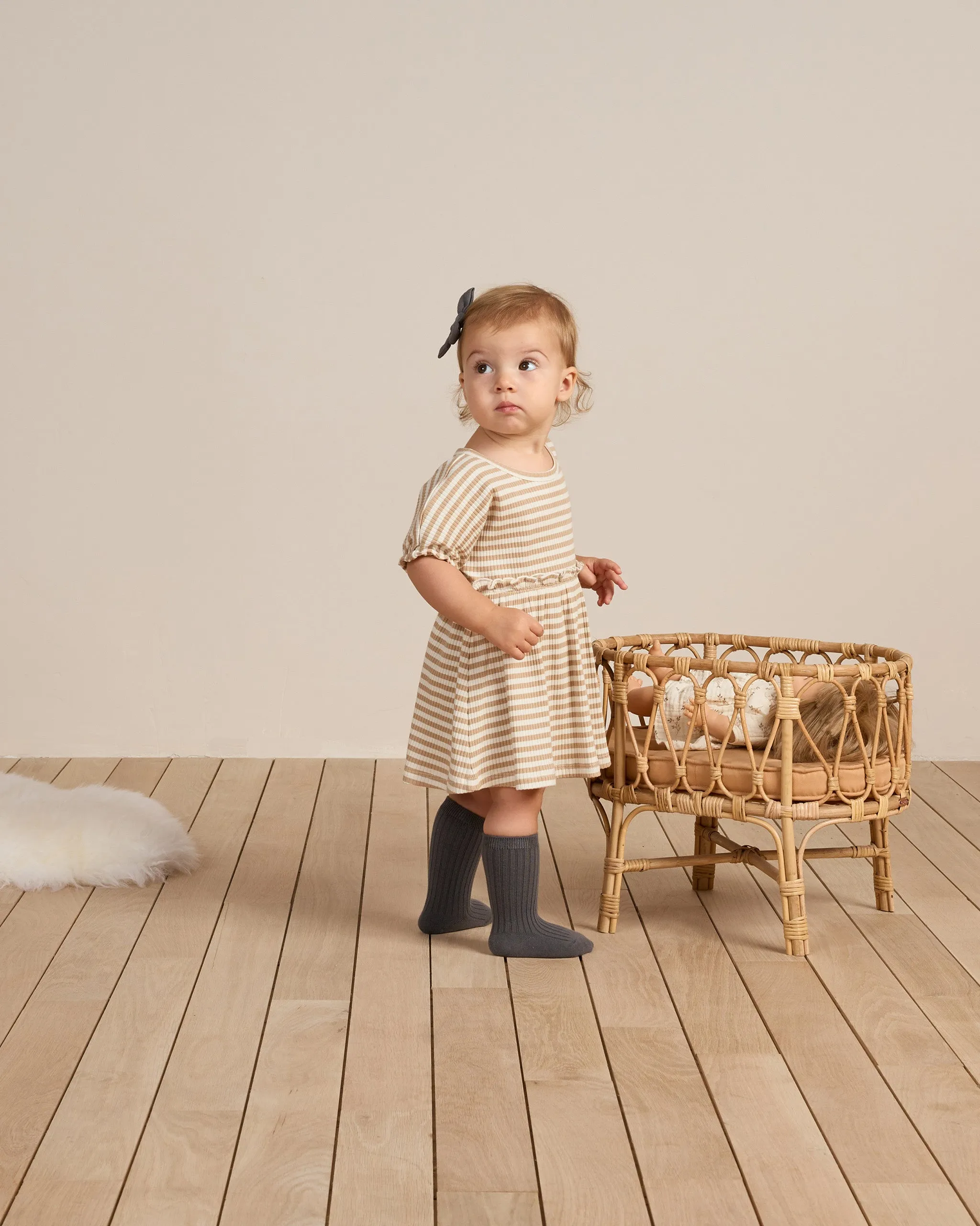 Annie Dress || Latte Stripe