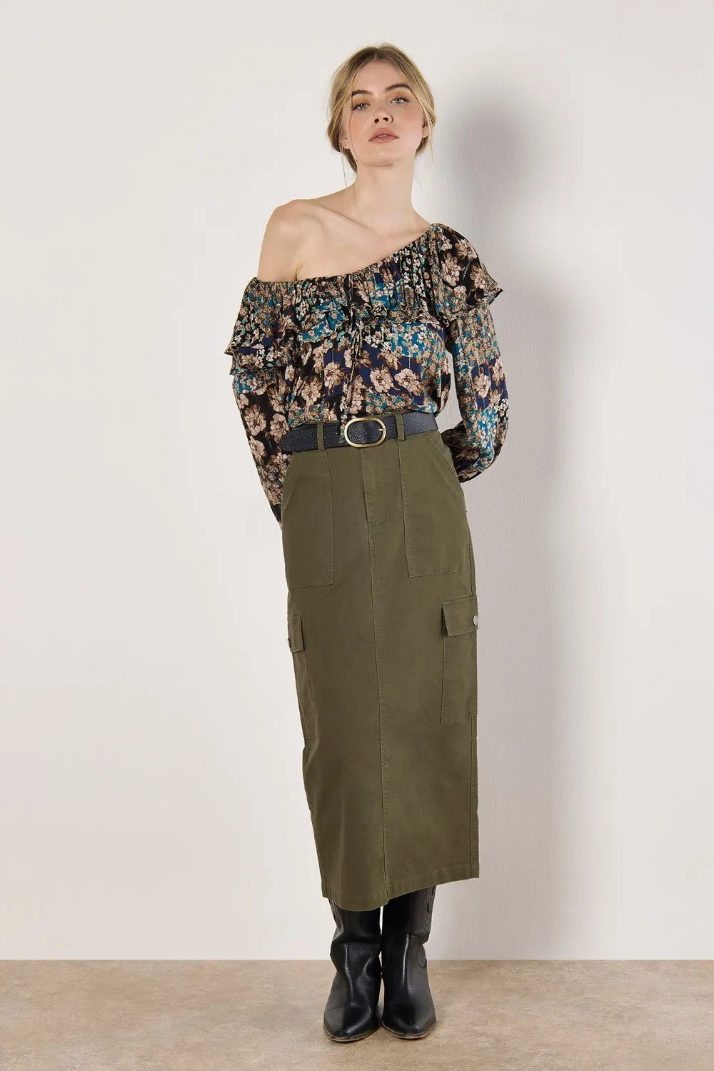 Apricot Cargo Midaxi Skirt
