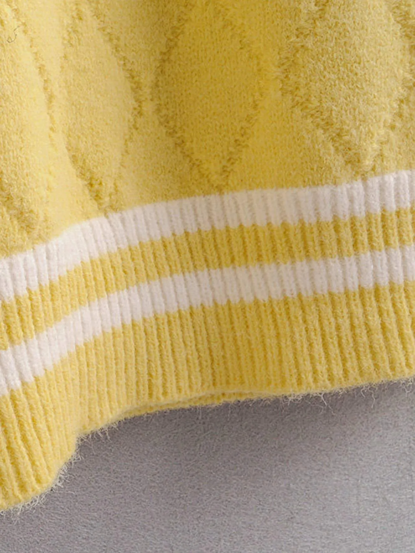 Argyle Pattern Rib Knit Trim Jumper Dress