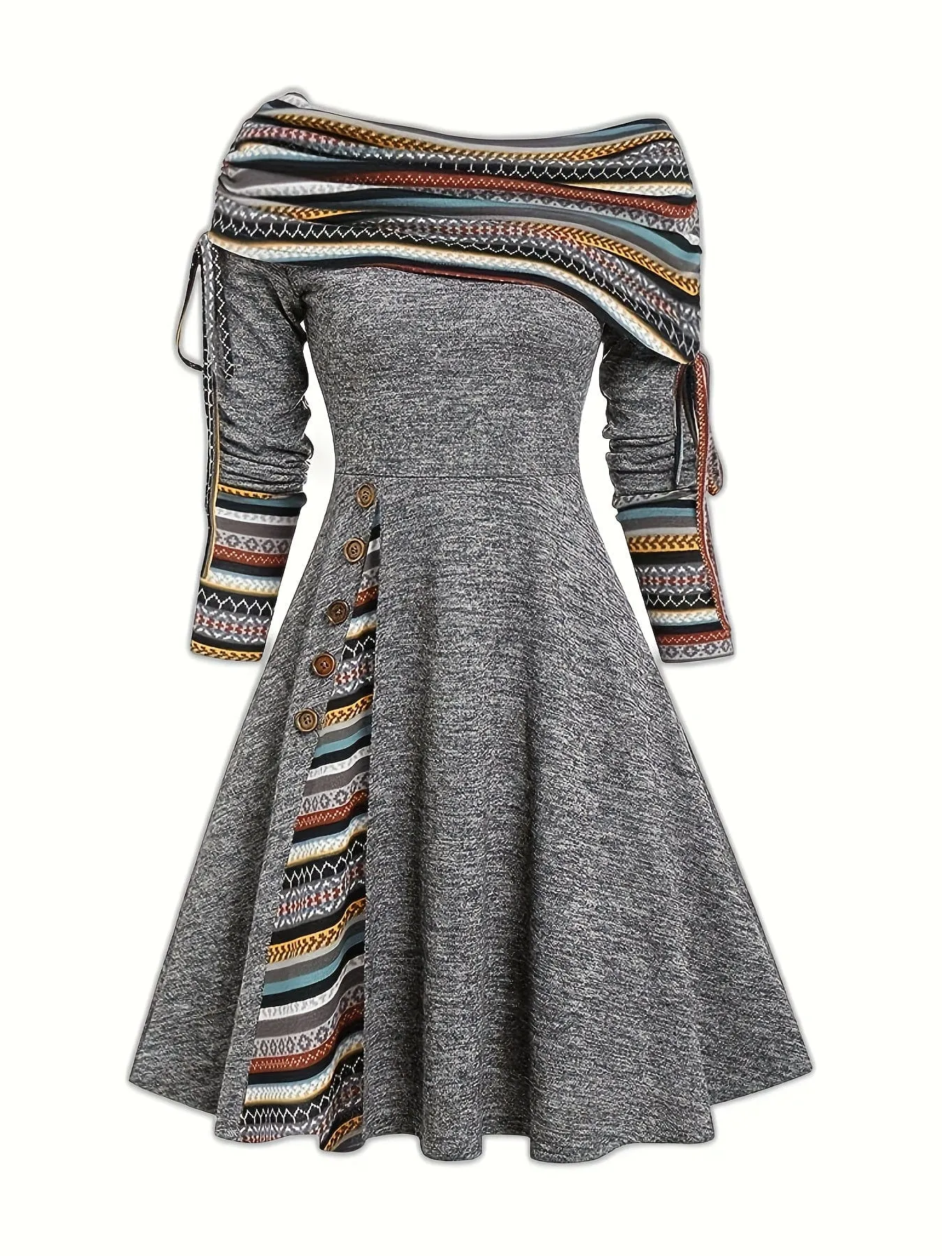 Autumn Winter Knit A-Line Midi Dress