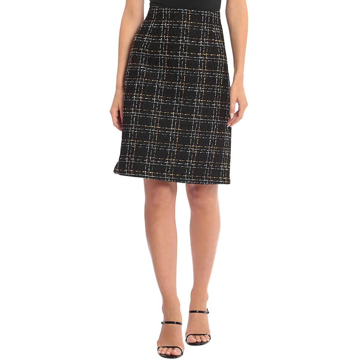 Bagatelle Womens Tweed Above Knee Pencil Skirt