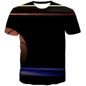 Basketball T shirts Men Night View Tshirts Cool Galaxy Shirt Print City Tshirt Anime