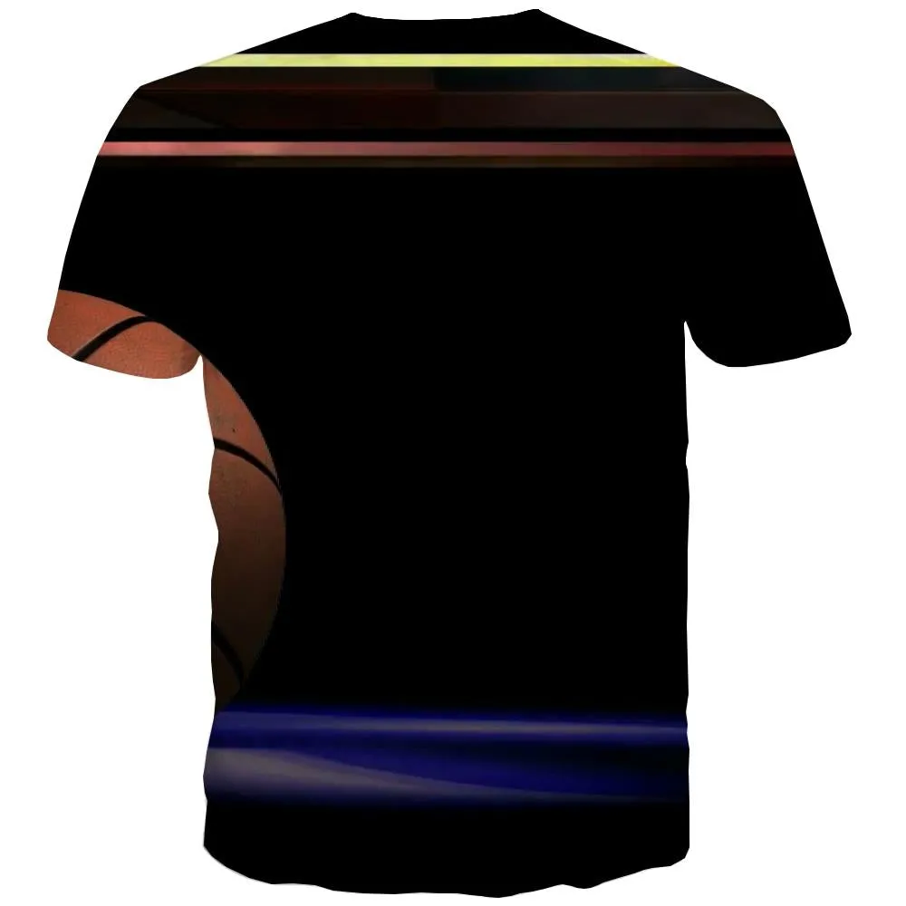 Basketball T shirts Men Night View Tshirts Cool Galaxy Shirt Print City Tshirt Anime