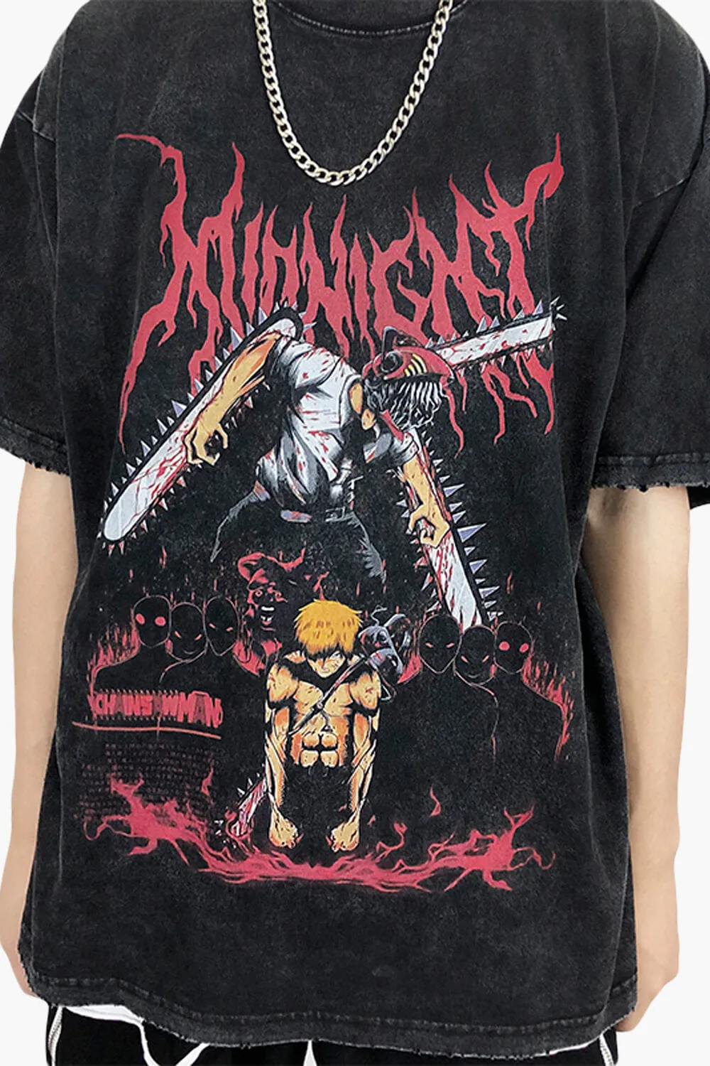 benpaolv Denji Devil Form Grunge T-Shirt Chainsaw Man