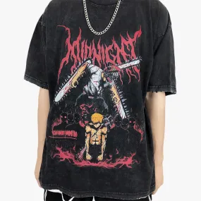 benpaolv Denji Devil Form Grunge T-Shirt Chainsaw Man