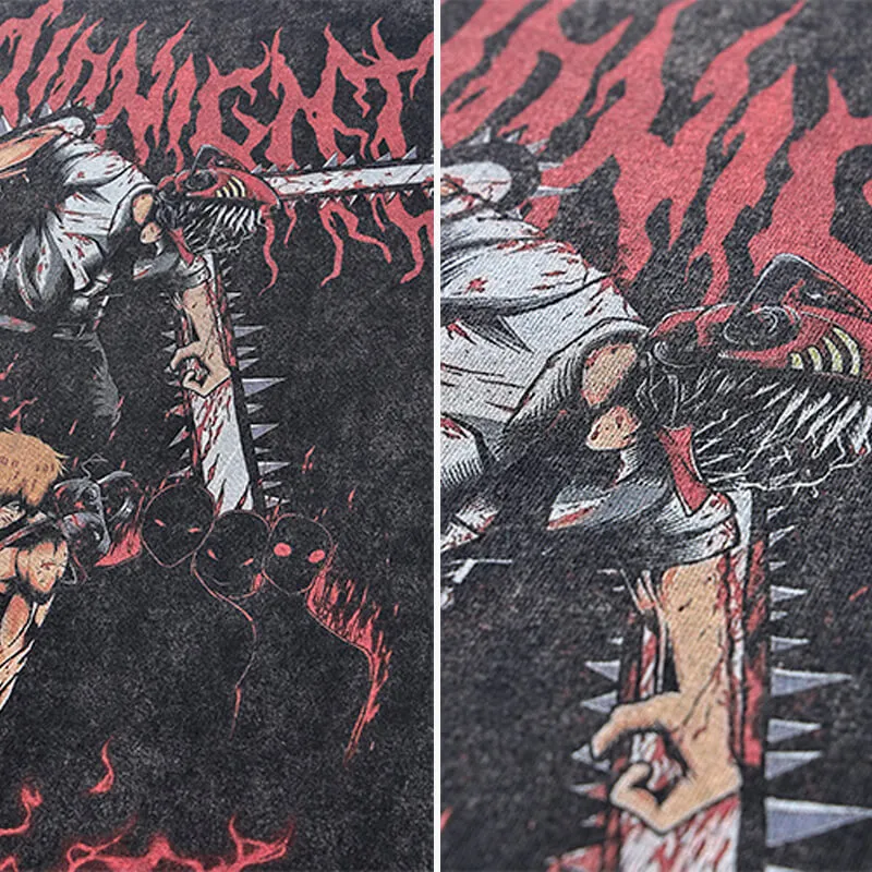 benpaolv Denji Devil Form Grunge T-Shirt Chainsaw Man