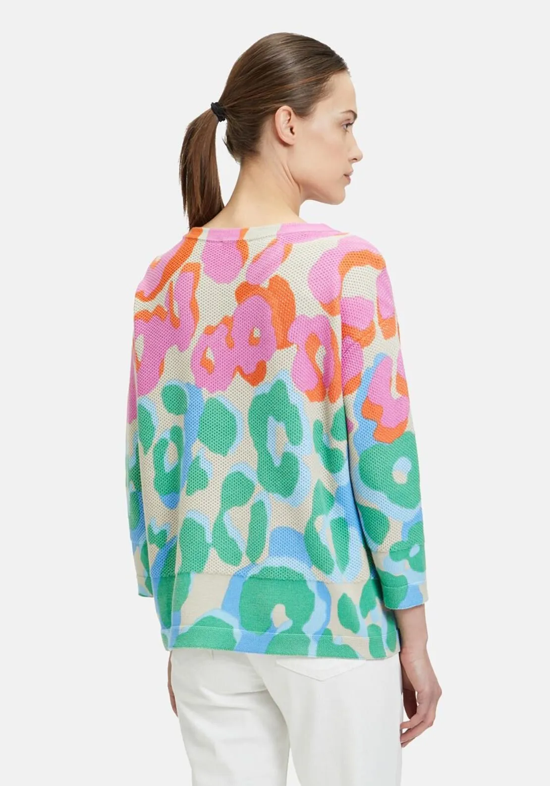 Betty Barclay Leopard Rhinestone Knit Jumper, Multi-Coloured