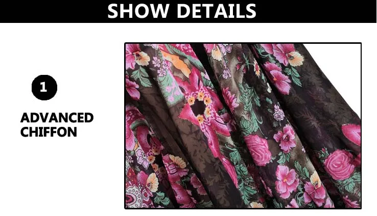 Black Floral Belly Dance Chiffon Gypsy Flamenco Skirt