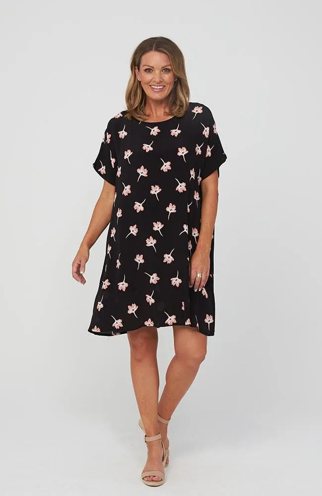 Black Print Clause Dress - Everly Dress