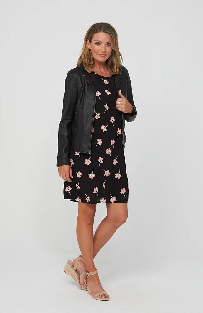 Black Print Clause Dress - Everly Dress