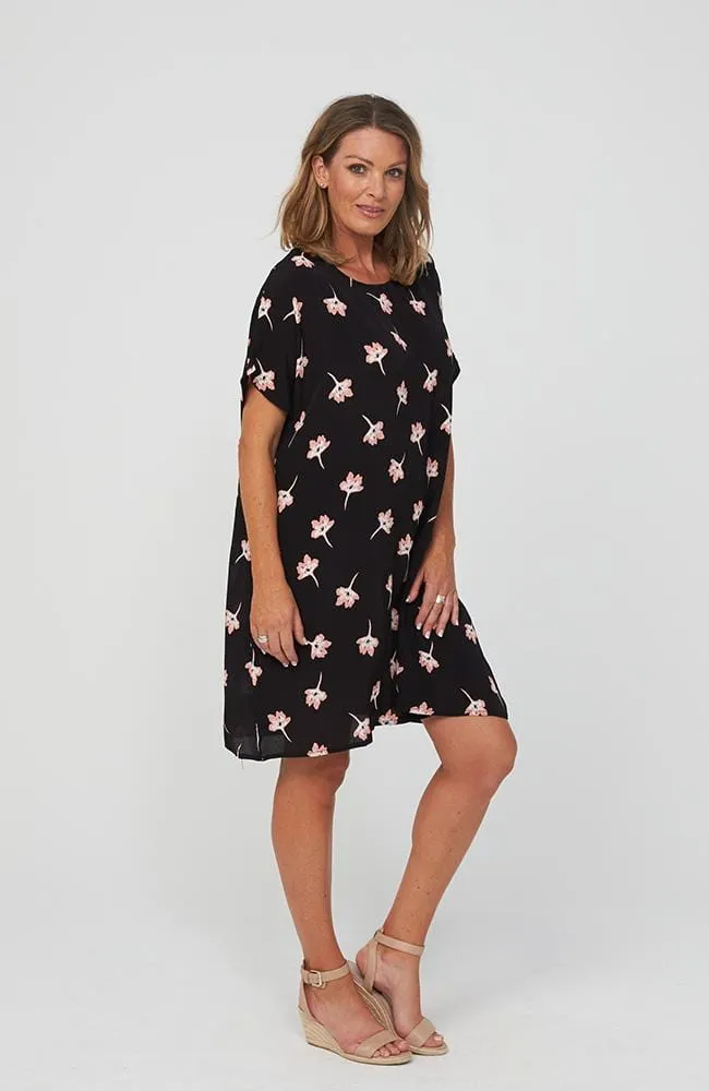 Black Print Clause Dress - Everly Dress