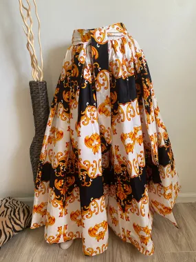 Black/White/Gold Maxi Skirt