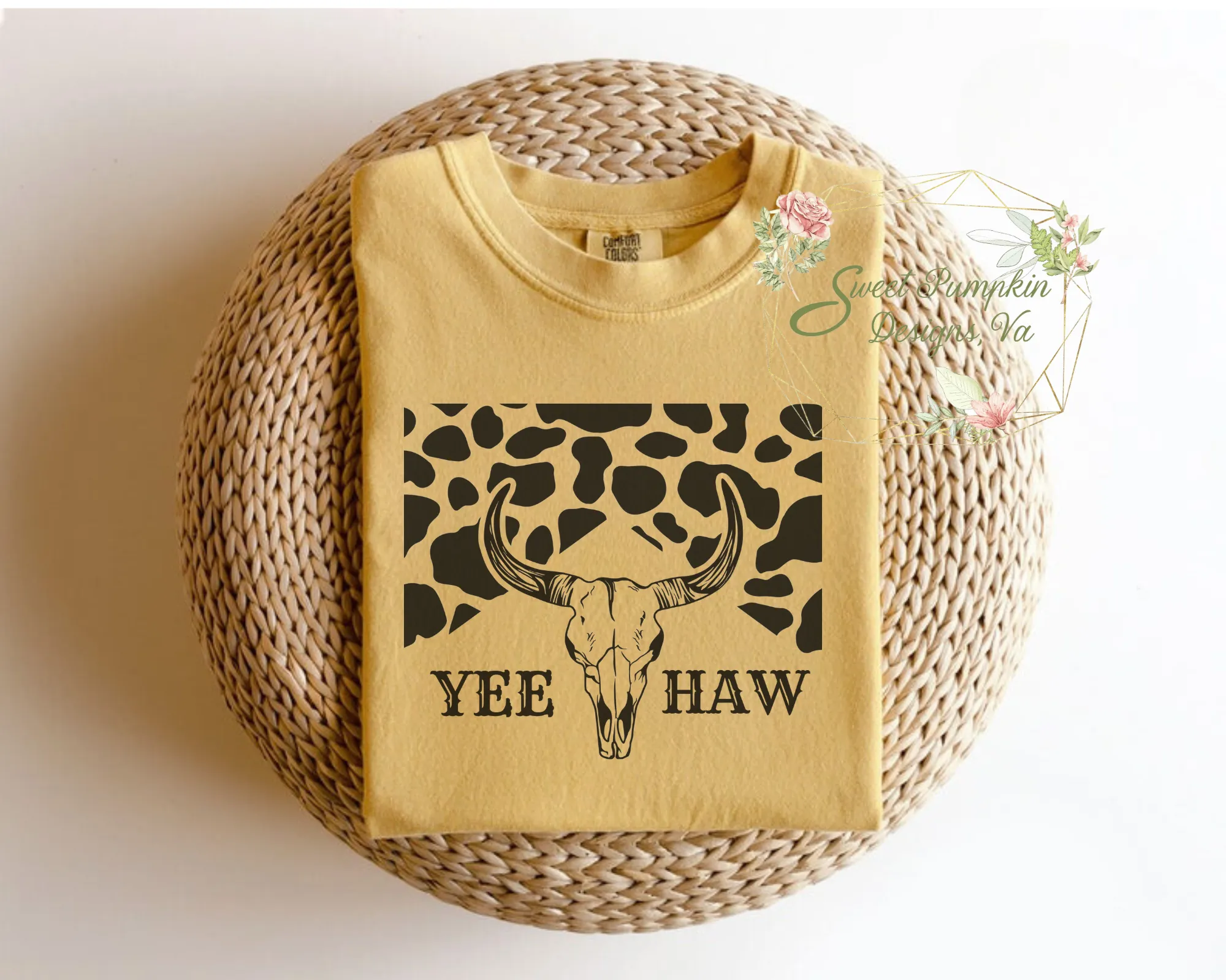 Boho Cow Skull Yee Haw Shirt