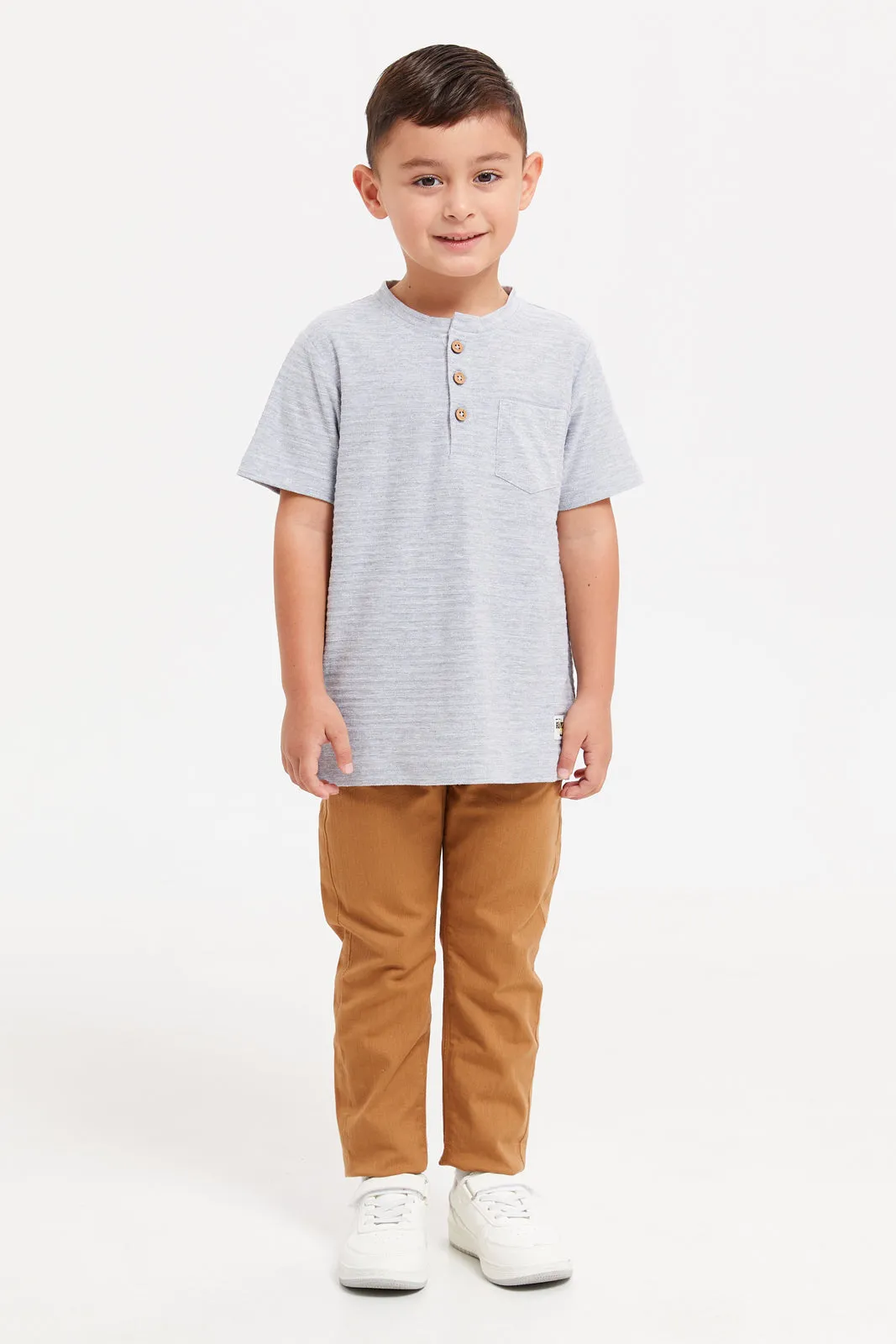 Boys Brown Slim Fit Jeans