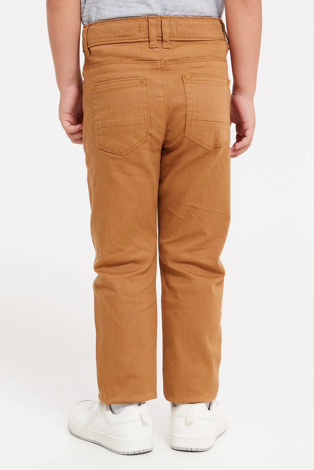 Boys Brown Slim Fit Jeans