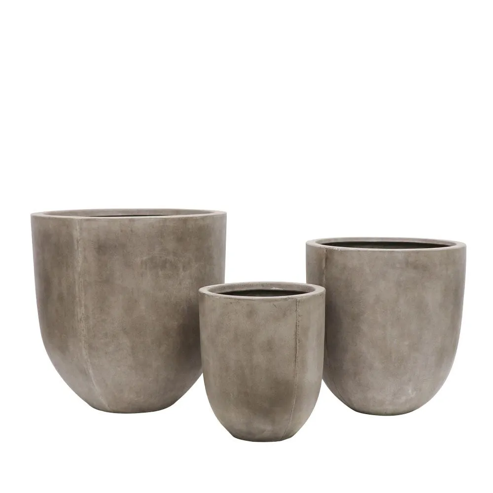 Bullet Weathered Reinforced Concrete Outdoor Planter With Drainage - Medium