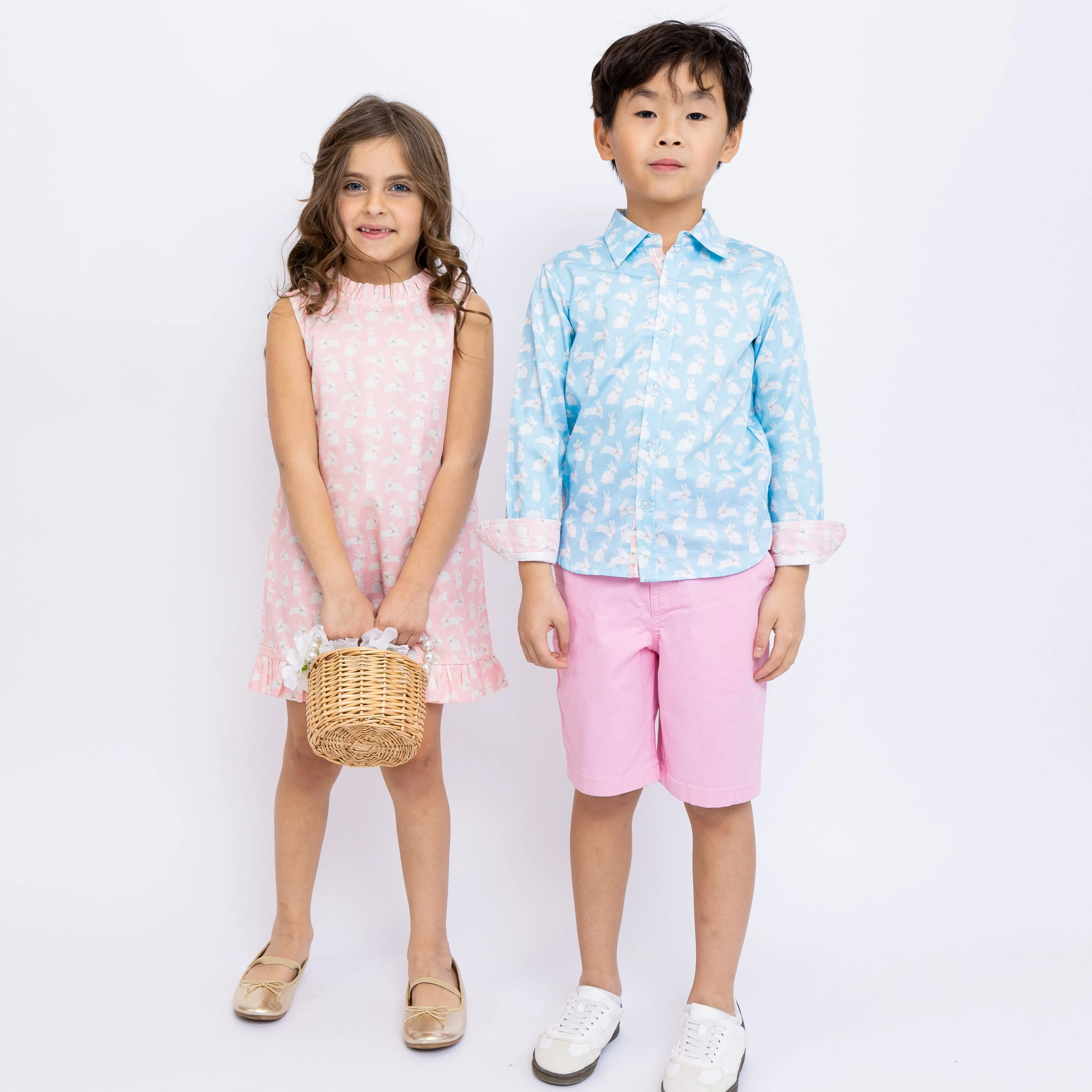 Bunnies in Blue Shirt in Long Sleeves
