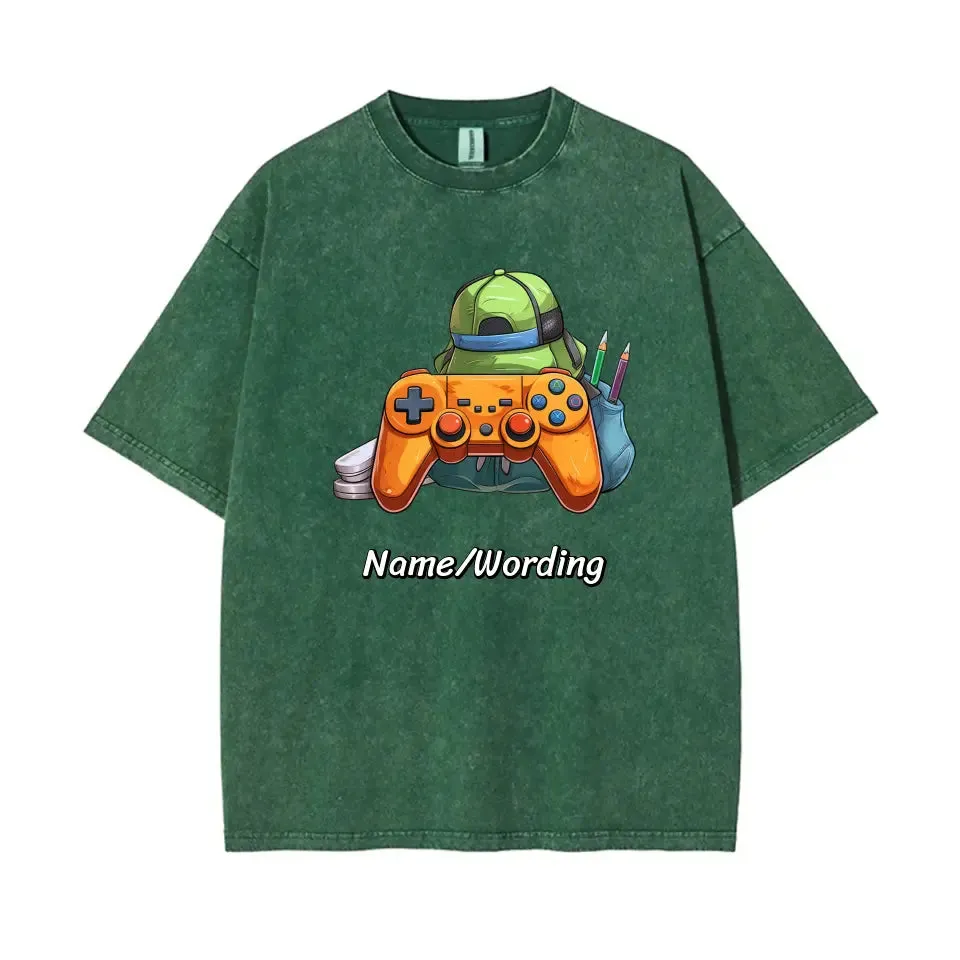 Business holiday gifts, christmas gift ideas employees Personalized Back to School T-Shirt, Water-Wash Cotton Tee with Game graphic, 89000-23020033