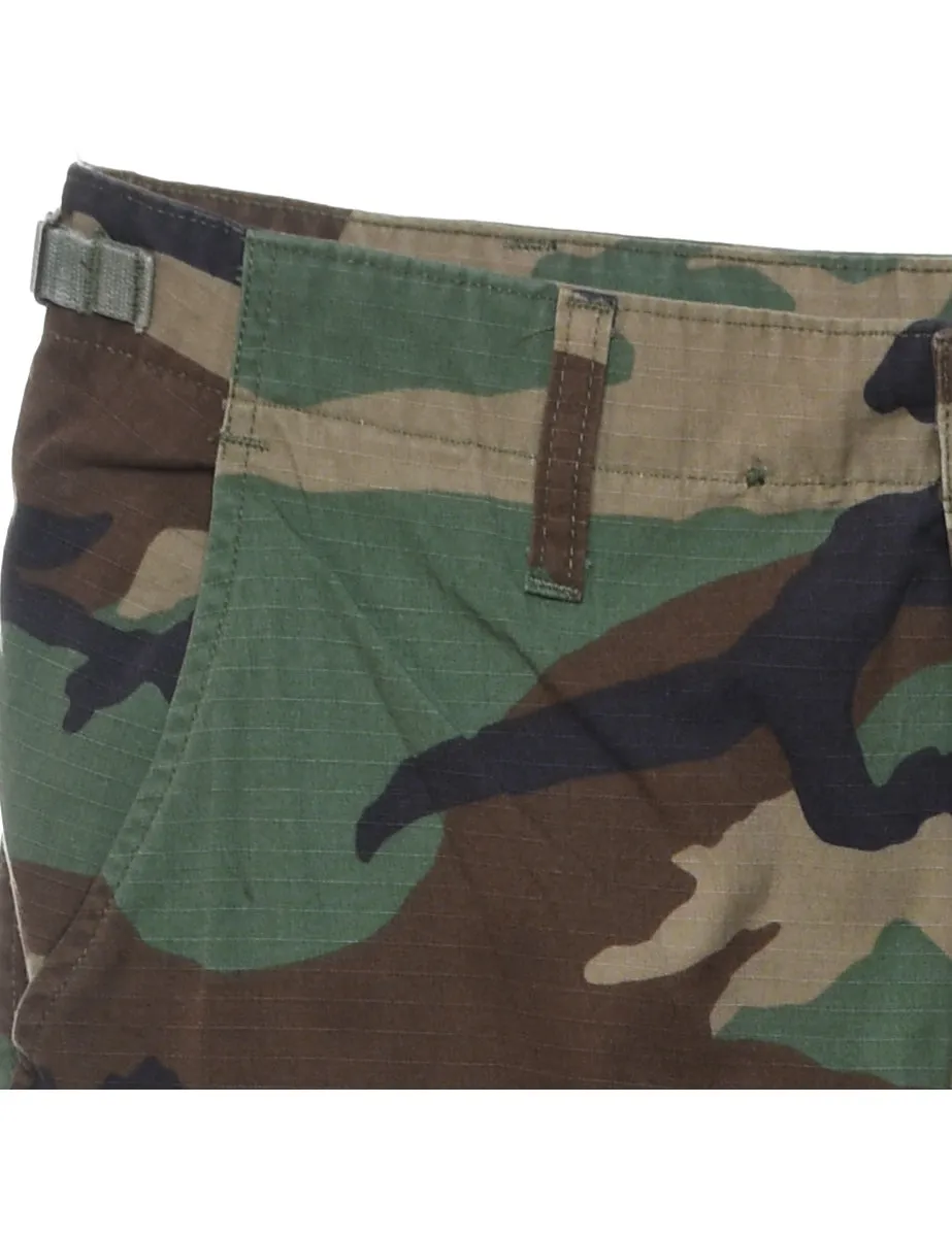 Camouflage Print Y2K Cargo Trousers - W34 L32