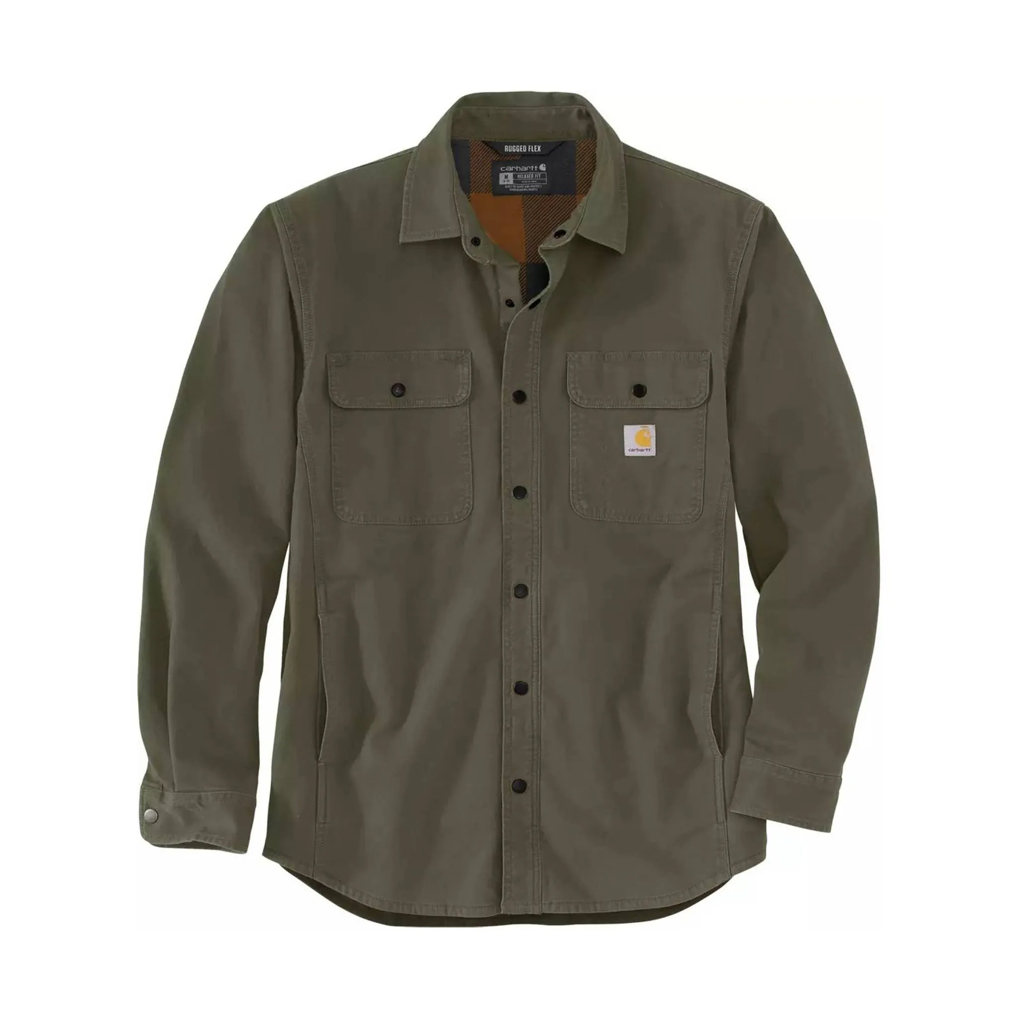 Carhartt Men's Relaxed Fit Canvas Fleece Jacket - Basil