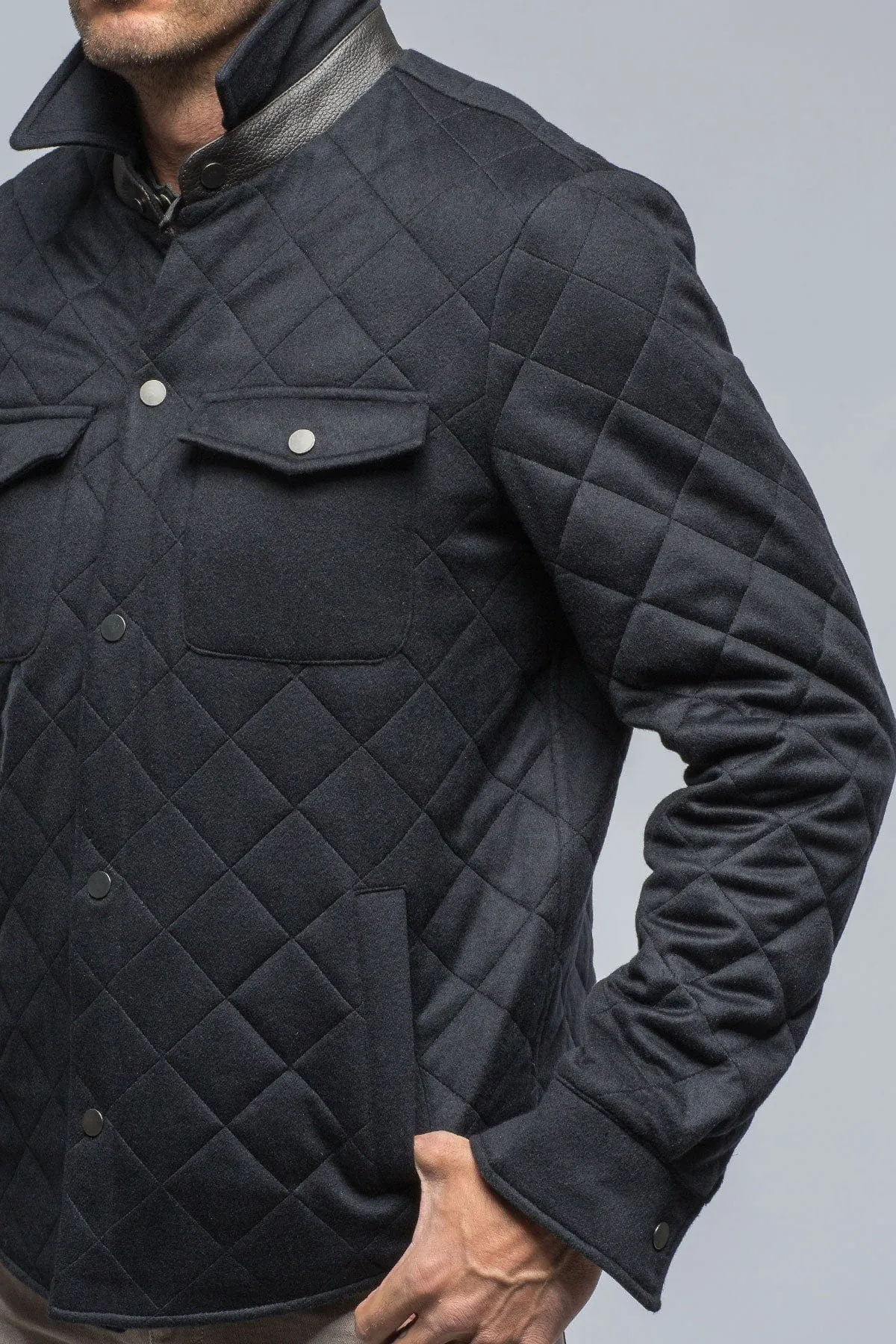 Cilindro Cashmere Quilted In Navy