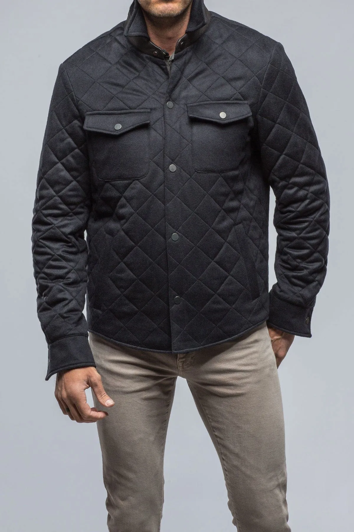 Cilindro Cashmere Quilted In Navy