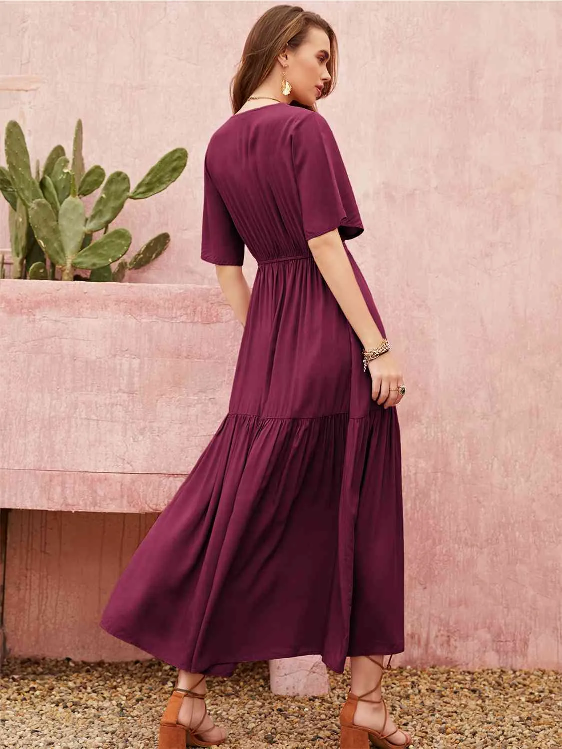 Classic Cerise Resort Midi Dress