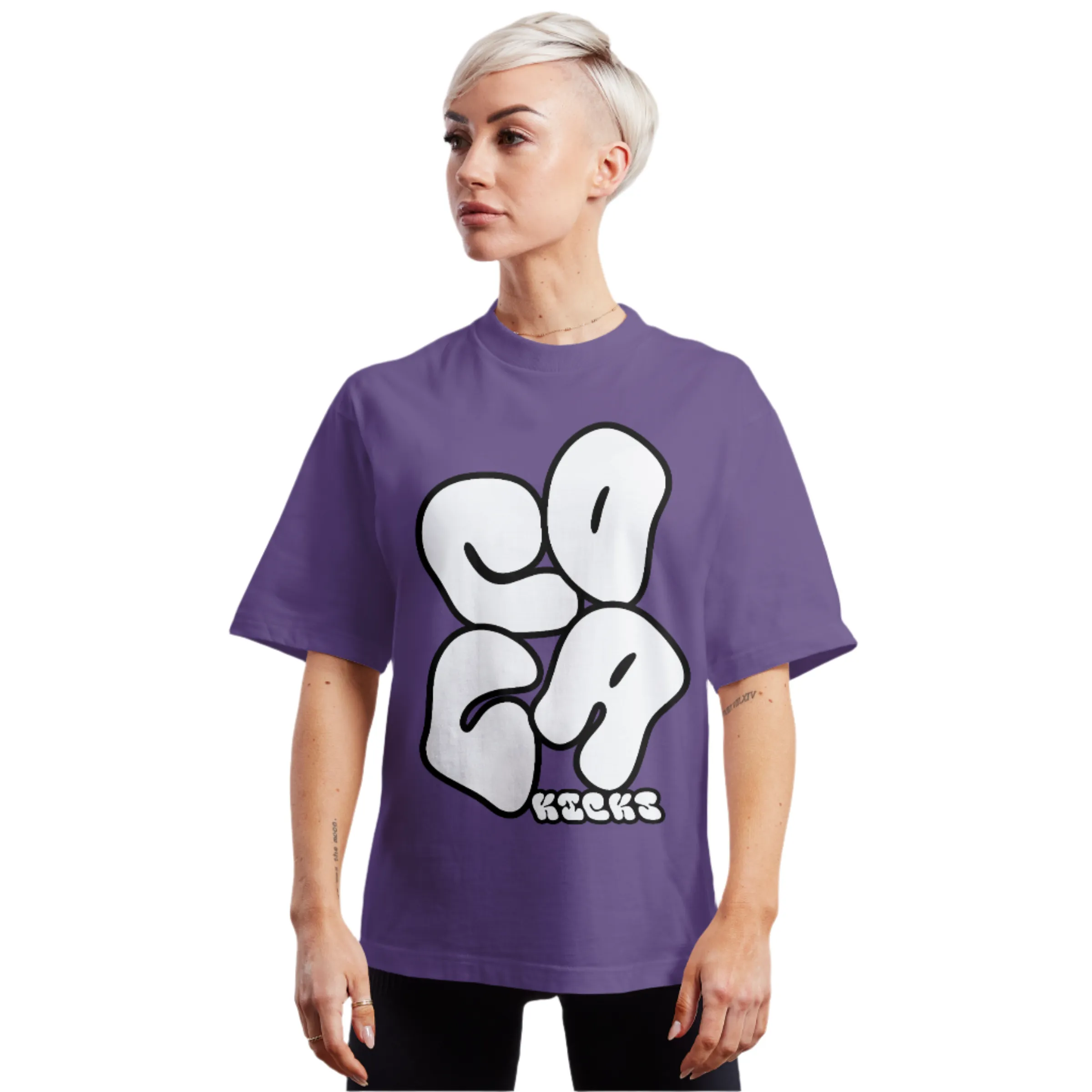 ColaKicks Purple Heavyweight Bubble Screenprinted T-Shirt