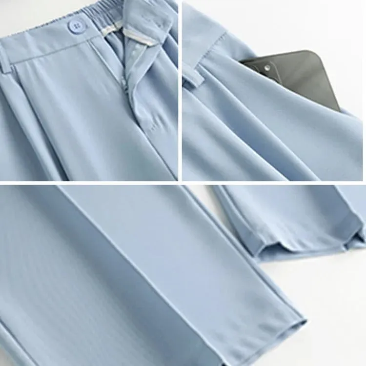 Colorblock Cardigan Sweater Shirt Casual Pants Three Piece Set