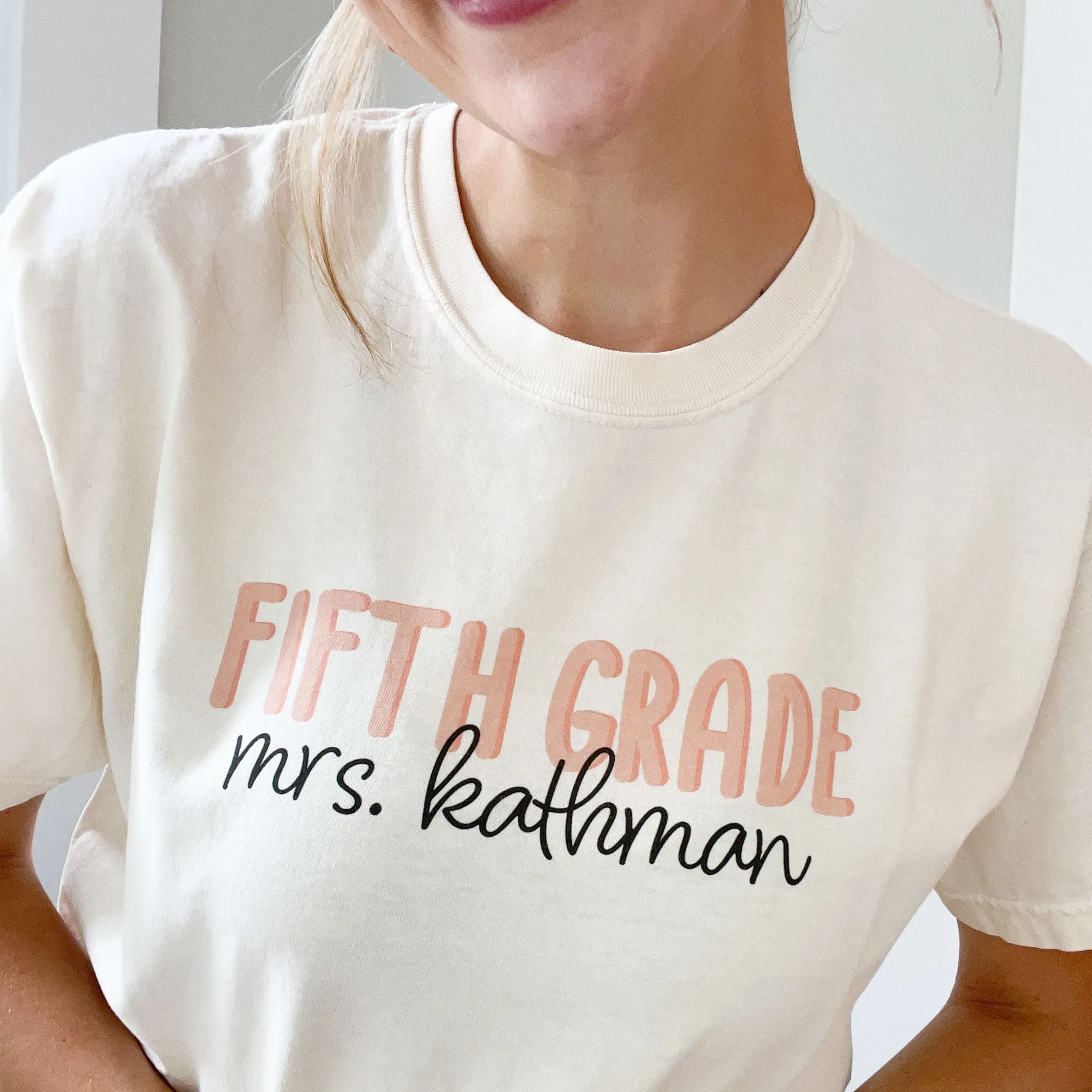 Comfort Colors Grade Level Shadow Block Teacher T-Shirt