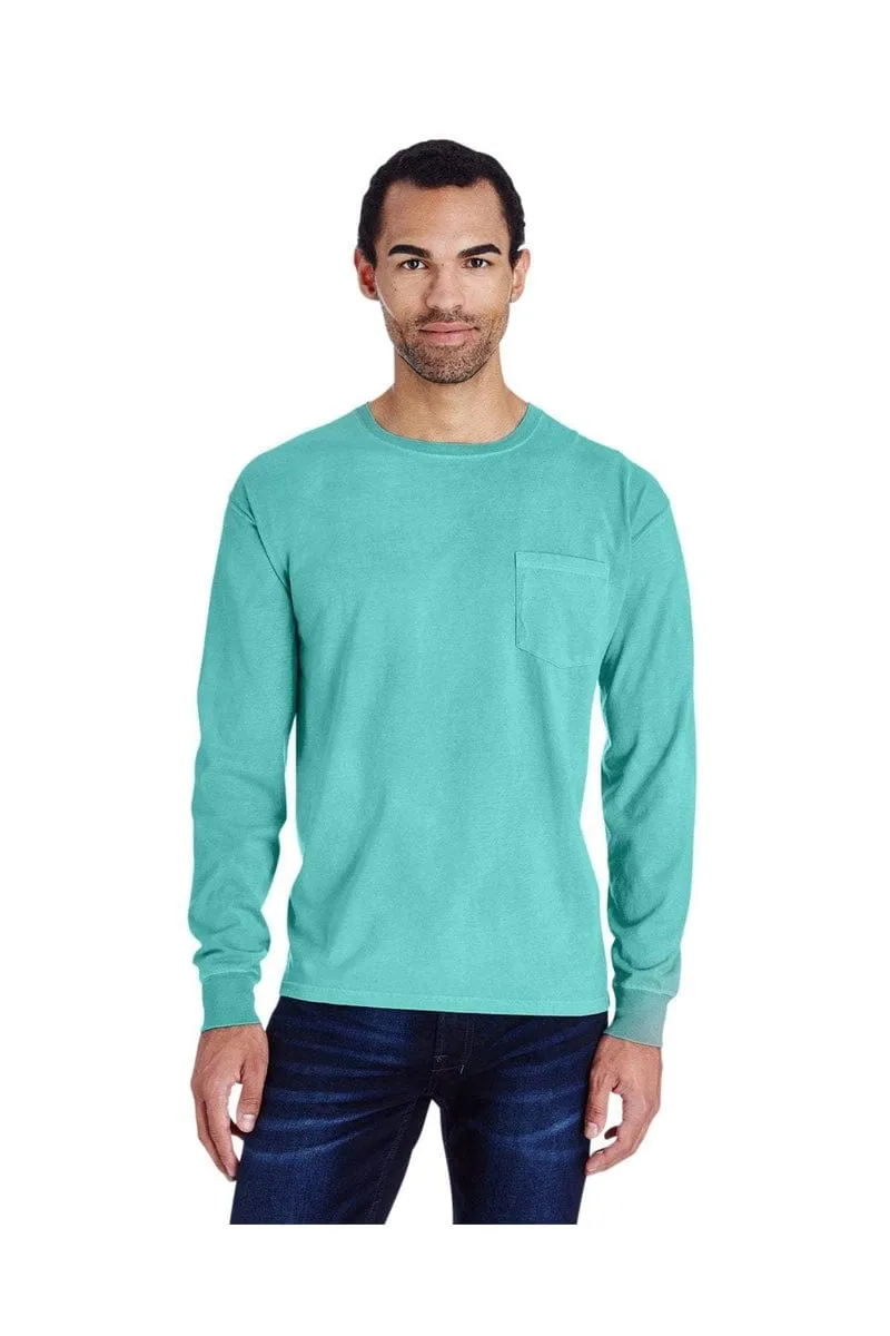 ComfortWash by Hanes GDH250: Unisex 5.5 oz., 100% Ringspun Cotton Garment-Dyed Long-Sleeve T-Shirt with Pocket