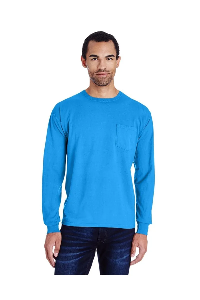 ComfortWash by Hanes GDH250: Unisex 5.5 oz., 100% Ringspun Cotton Garment-Dyed Long-Sleeve T-Shirt with Pocket