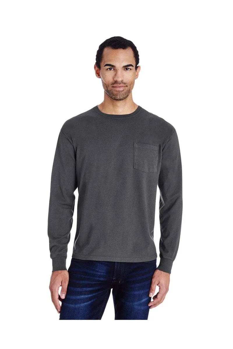 ComfortWash by Hanes GDH250: Unisex 5.5 oz., 100% Ringspun Cotton Garment-Dyed Long-Sleeve T-Shirt with Pocket