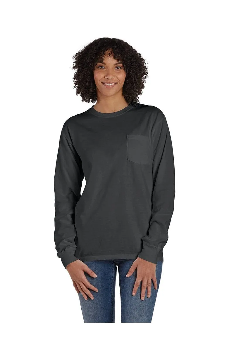 ComfortWash by Hanes GDH250: Unisex 5.5 oz., 100% Ringspun Cotton Garment-Dyed Long-Sleeve T-Shirt with Pocket