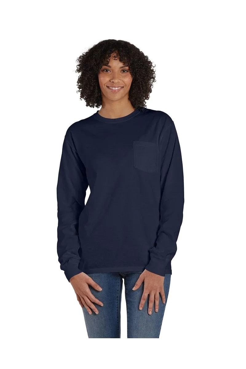 ComfortWash by Hanes GDH250: Unisex 5.5 oz., 100% Ringspun Cotton Garment-Dyed Long-Sleeve T-Shirt with Pocket