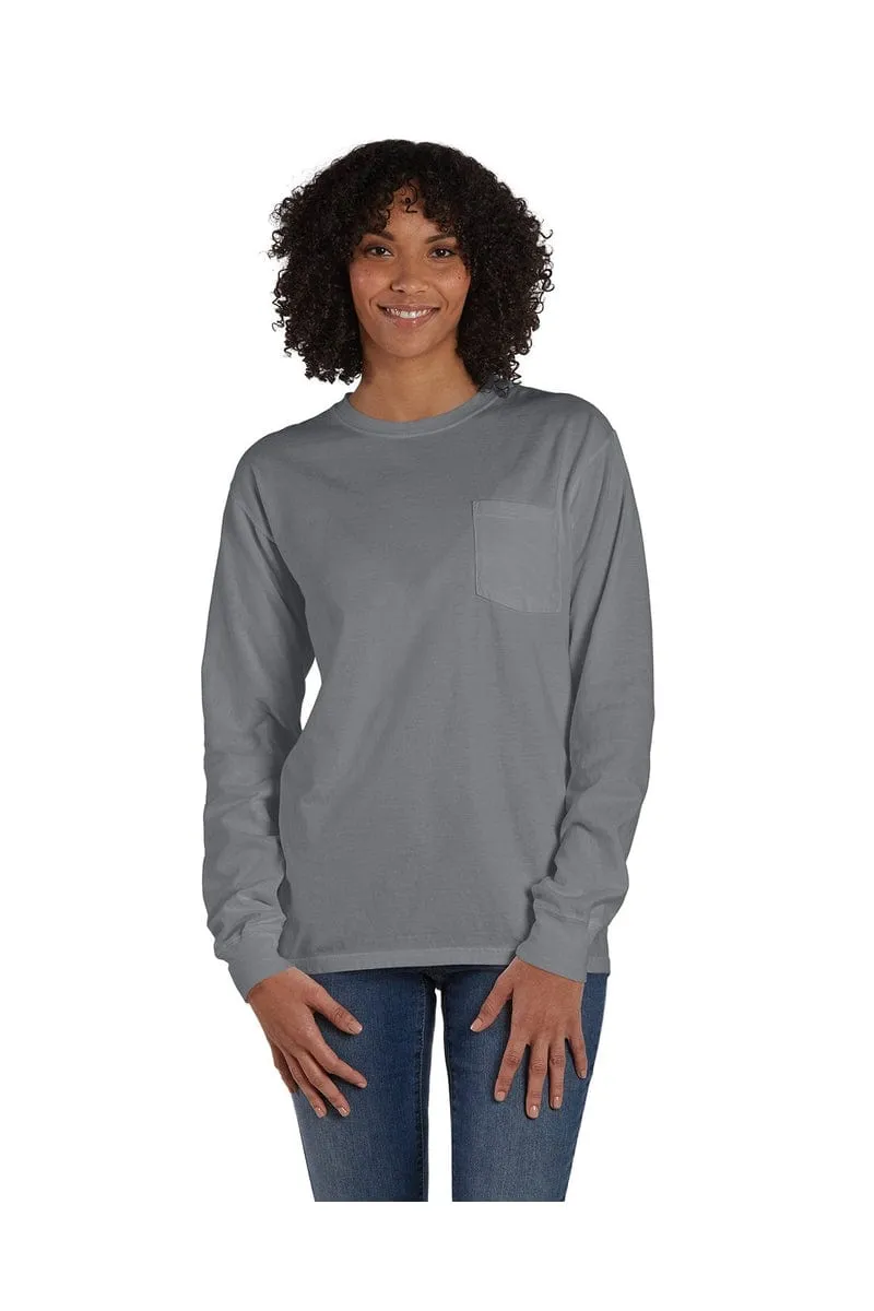 ComfortWash by Hanes GDH250: Unisex 5.5 oz., 100% Ringspun Cotton Garment-Dyed Long-Sleeve T-Shirt with Pocket