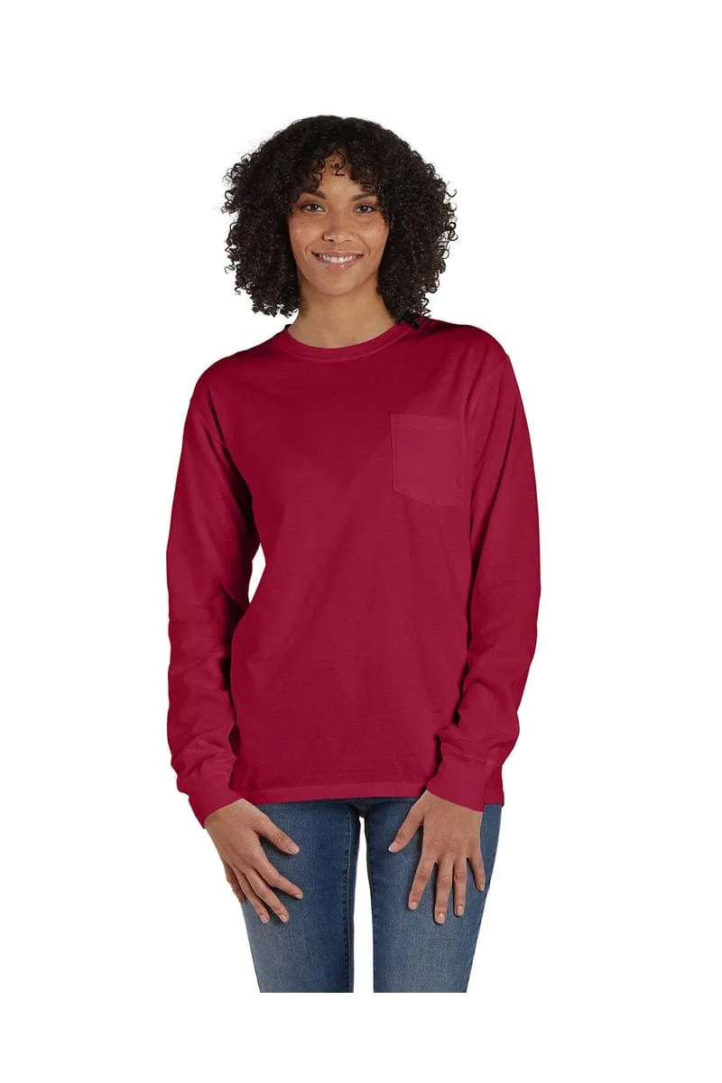 ComfortWash by Hanes GDH250: Unisex 5.5 oz., 100% Ringspun Cotton Garment-Dyed Long-Sleeve T-Shirt with Pocket
