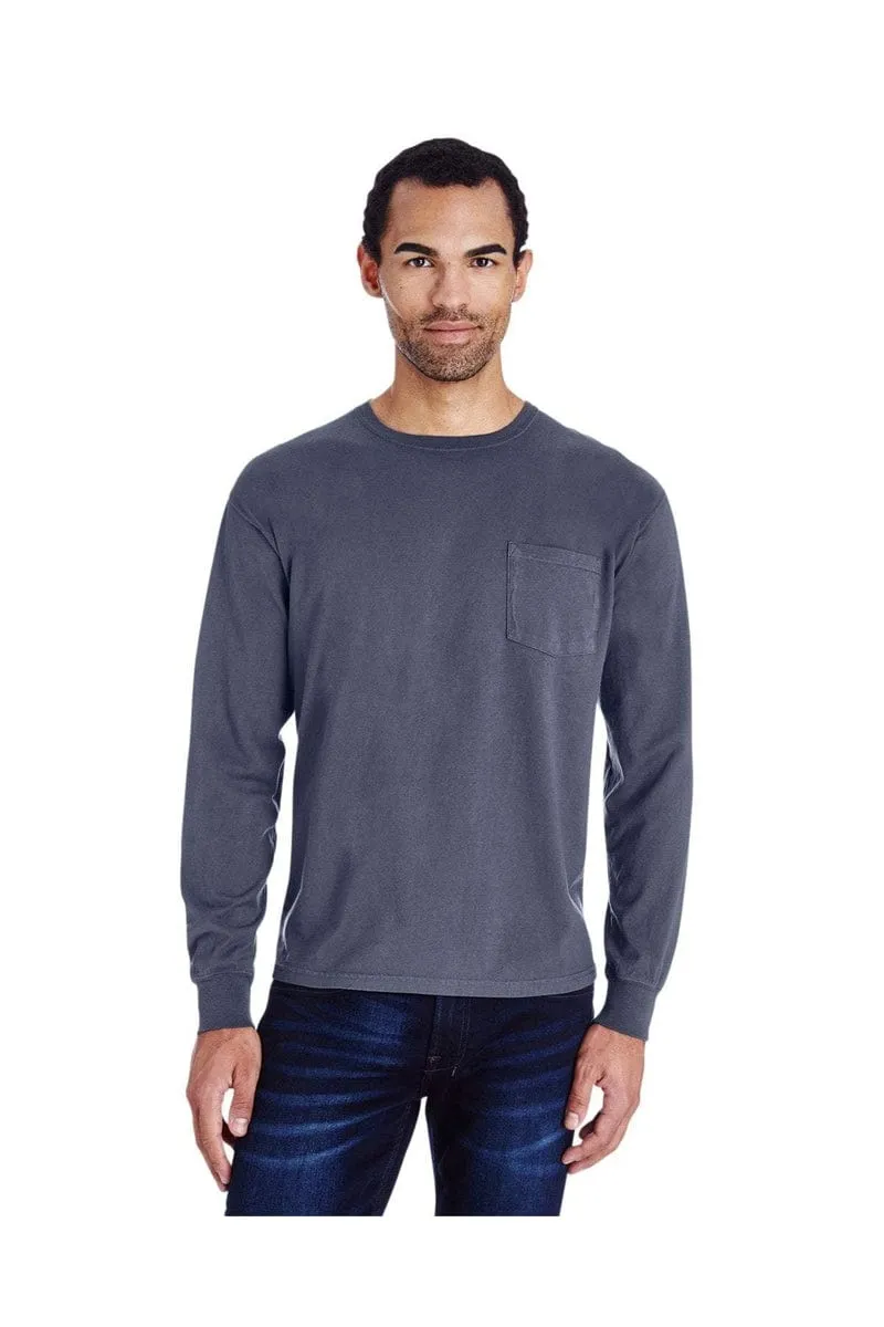 ComfortWash by Hanes GDH250: Unisex 5.5 oz., 100% Ringspun Cotton Garment-Dyed Long-Sleeve T-Shirt with Pocket