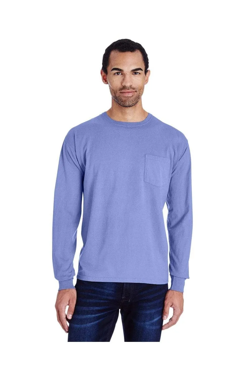 ComfortWash by Hanes GDH250: Unisex 5.5 oz., 100% Ringspun Cotton Garment-Dyed Long-Sleeve T-Shirt with Pocket